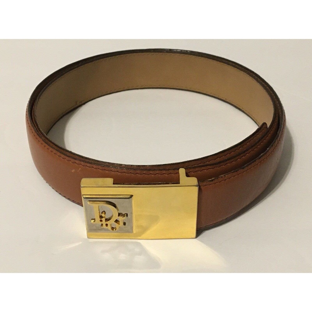 Excellent Condition Vintage Christian Dior Leather Belt Size 36